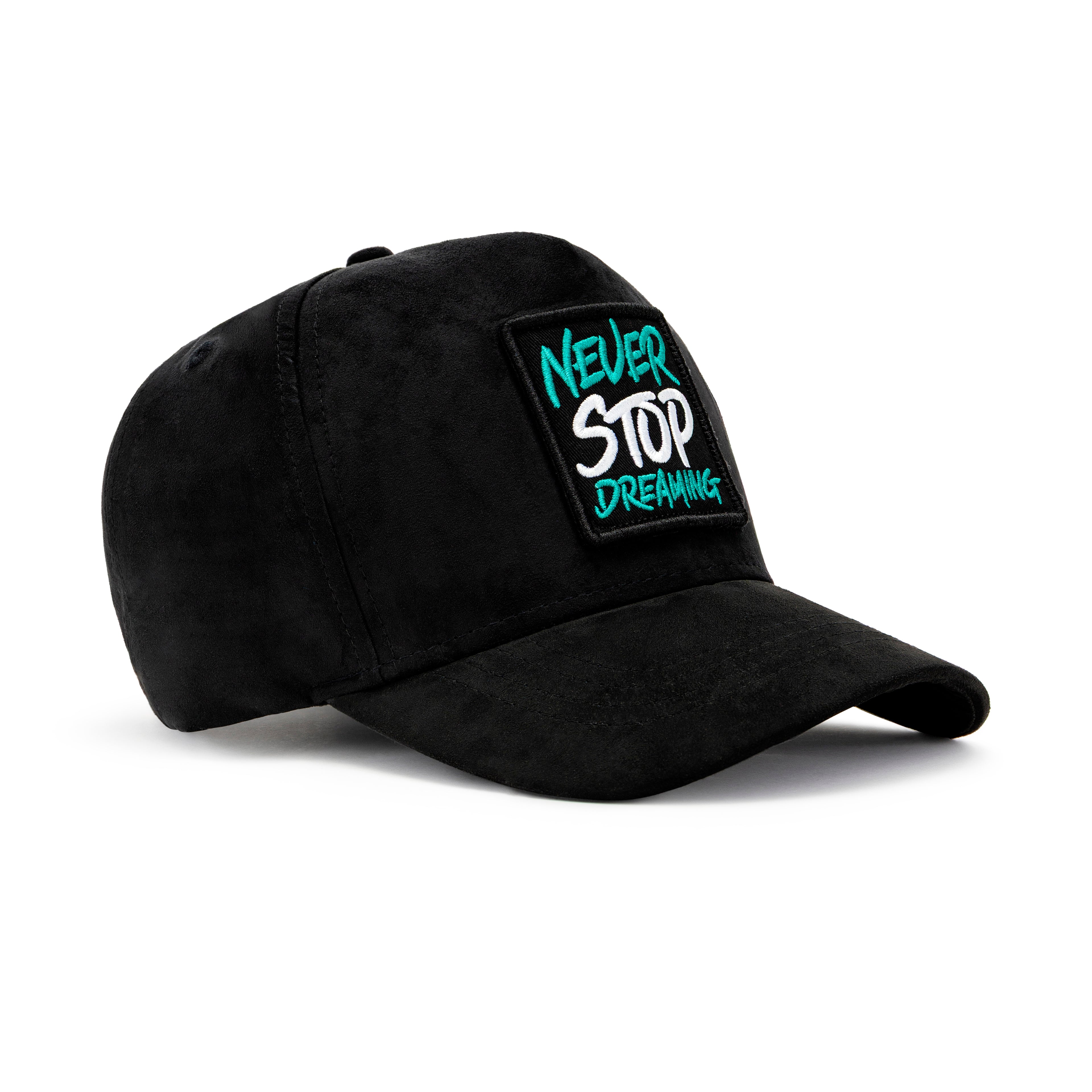 Never Stop Dreaming Black Suede Cap