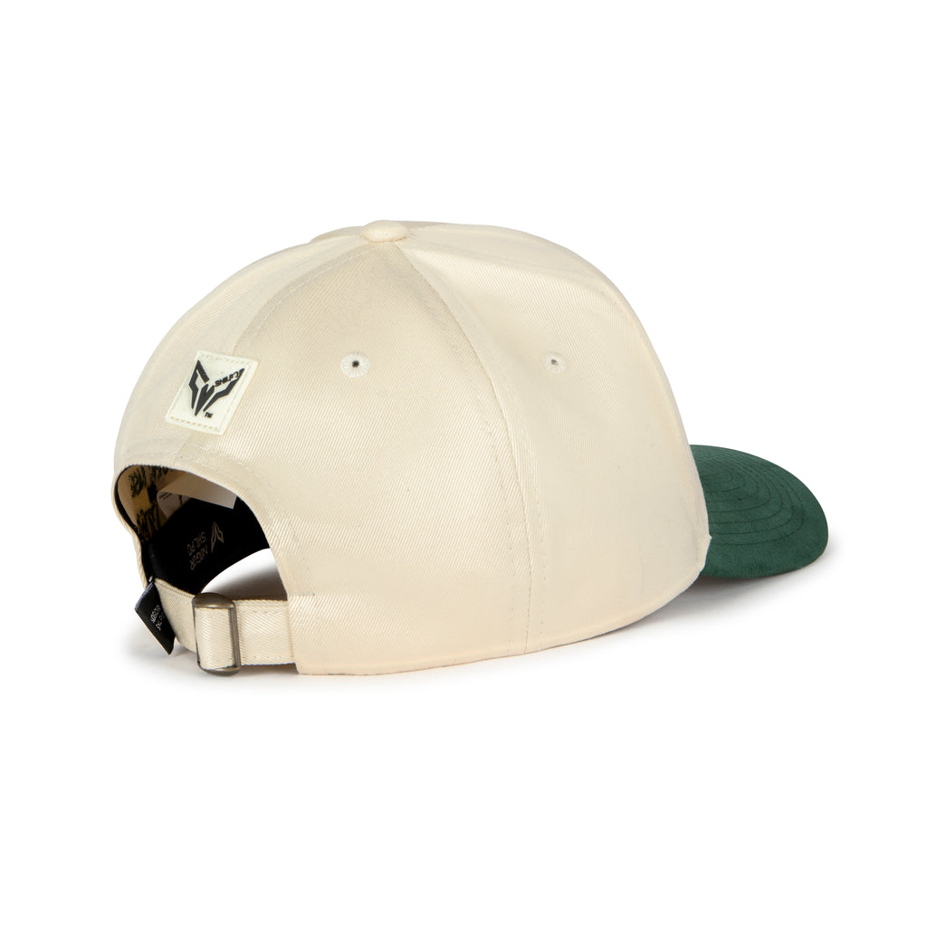NEVER LIE NEVER SHY VINTAGE SNAPBACK CAP – GREEN & CREAM
