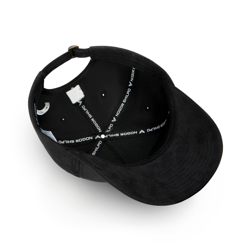 Black Premium Suede Cap – Geometric Green Embroidery