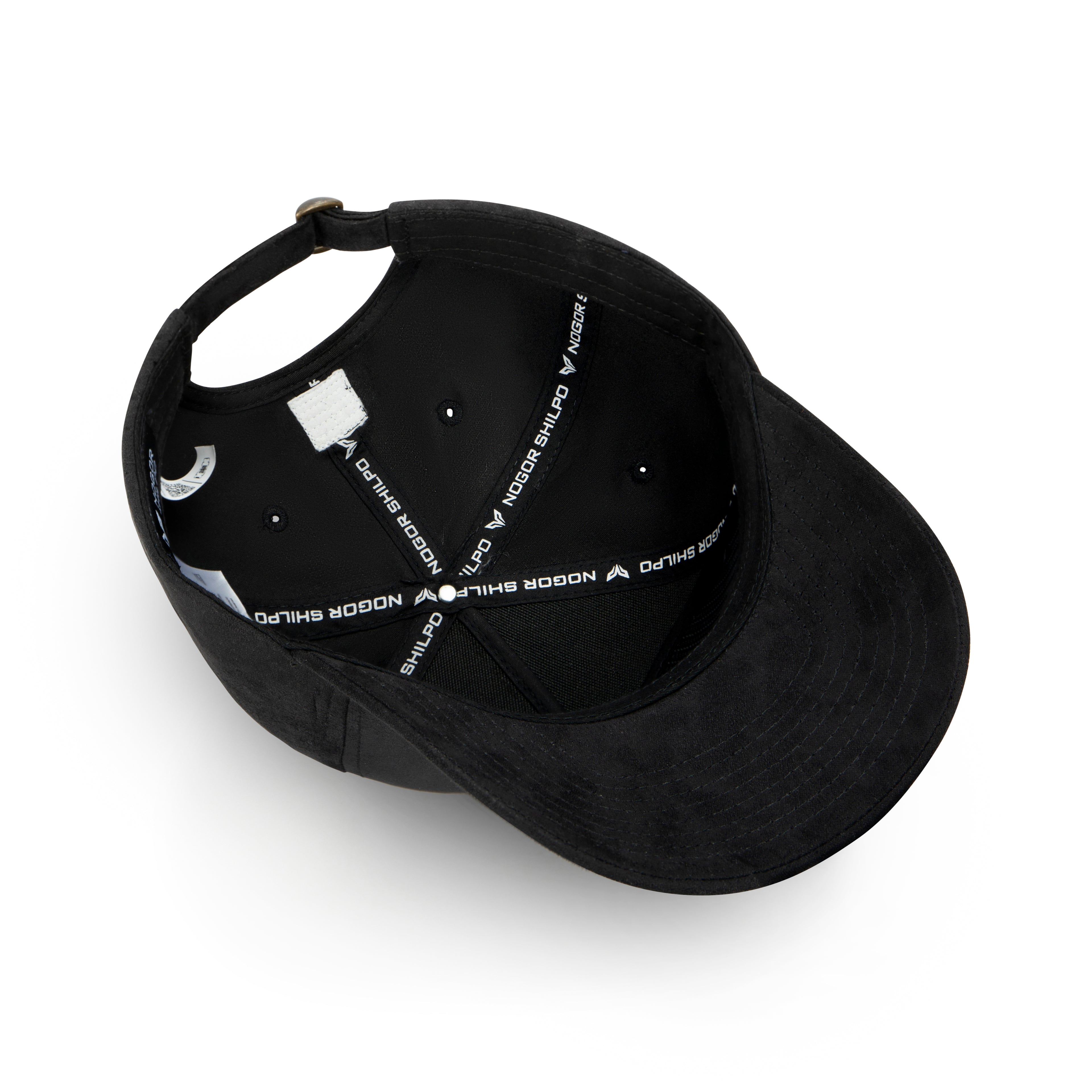 Black Premium Suede Cap – Geometric Green Embroidery