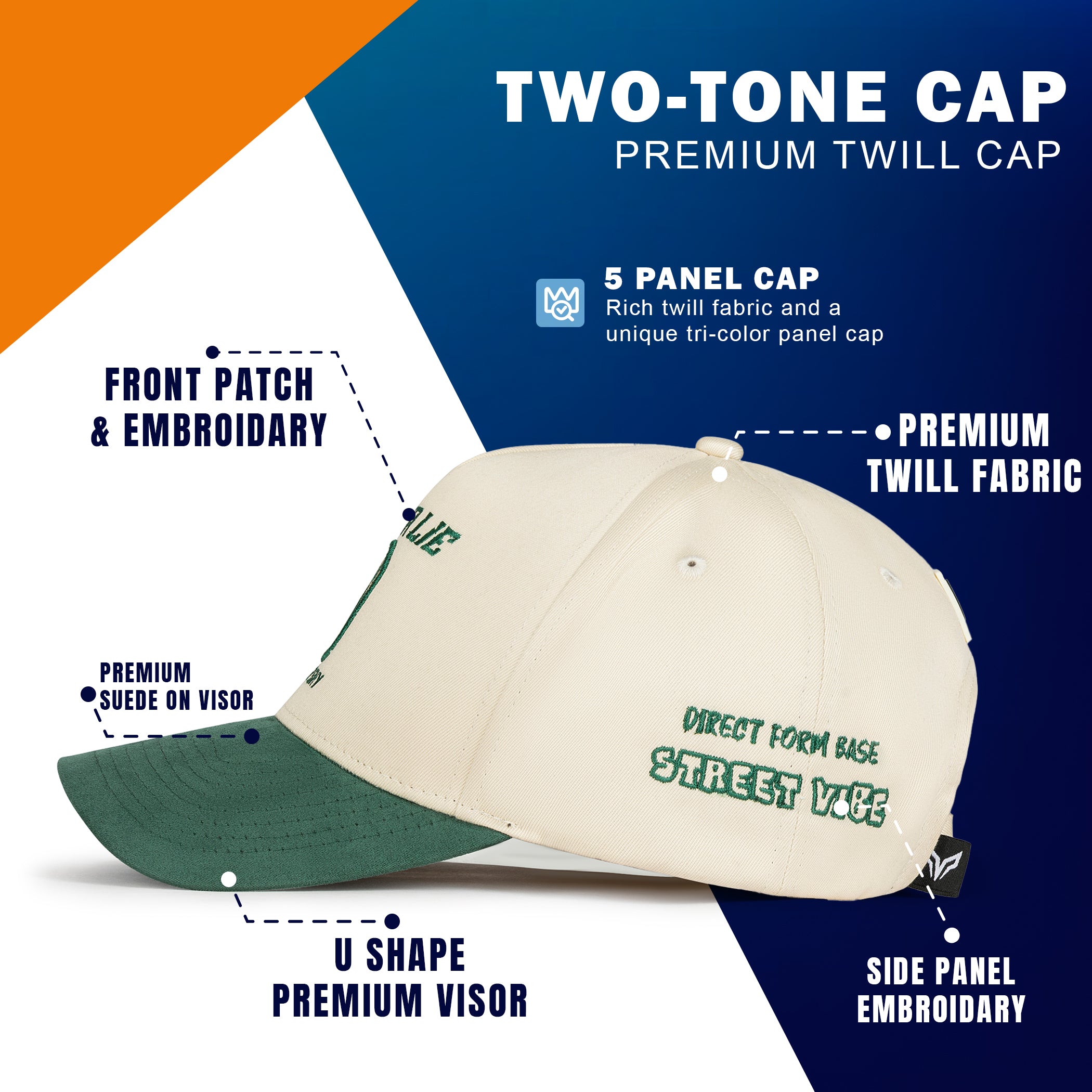 NEVER LIE NEVER SHY VINTAGE SNAPBACK CAP – GREEN & CREAM