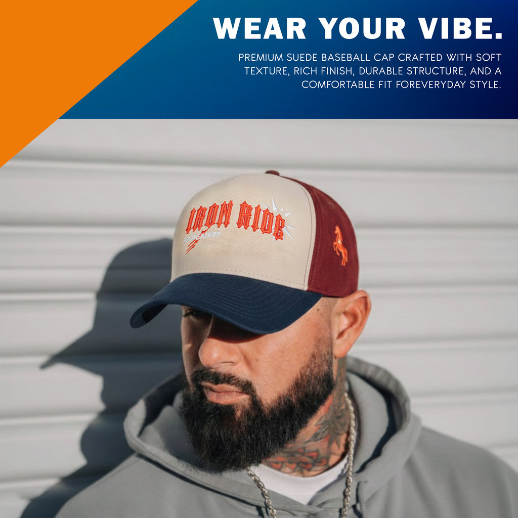 Iron Ride Horsepower Tri-Color Suede Vintage Cap